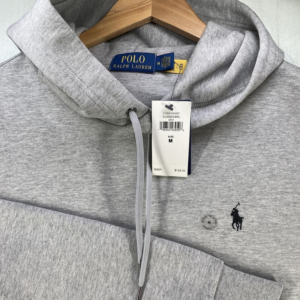 PRL Pony Logo Hoodie Mens Medium Gray Classic Fit Fleece Polo Ralph Lauren